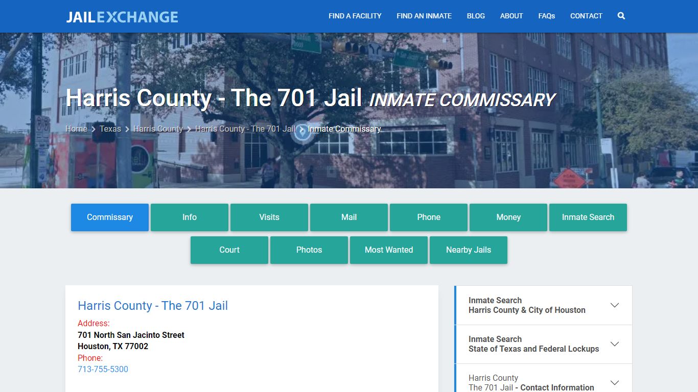 Inmate Commissary, Care Packs - Harris County - The 701 Jail, TX